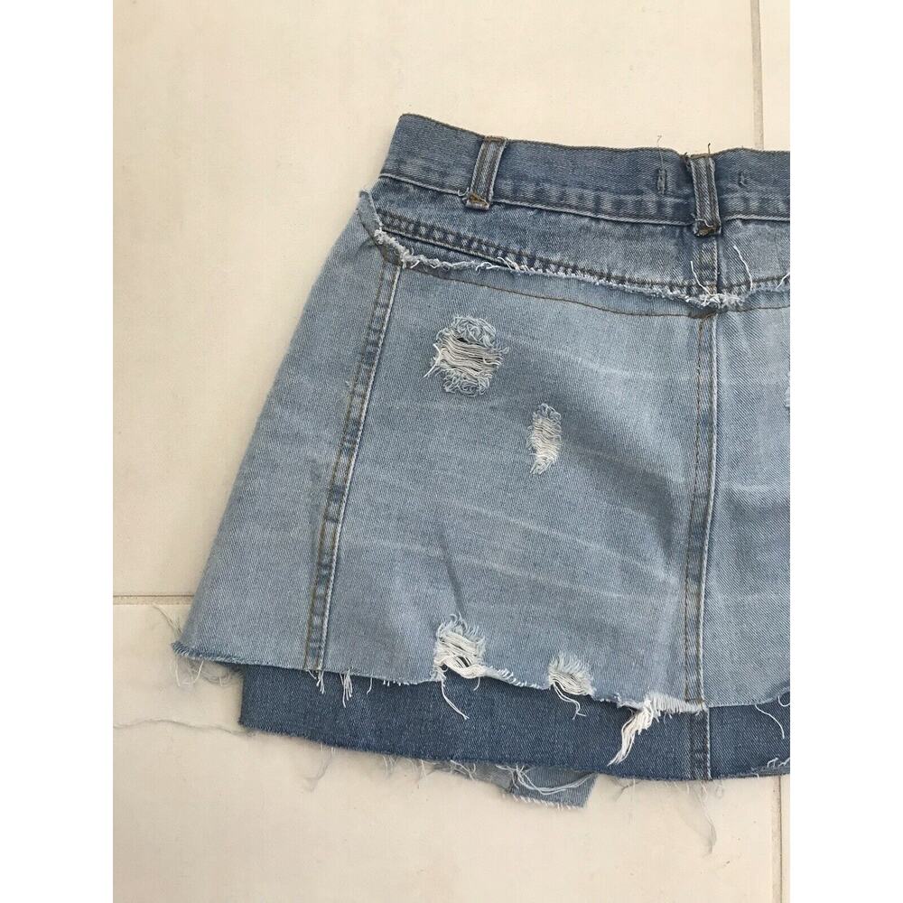 36Point5 Distressed Denim Micro Mini Skirt - Picture 9 of 12